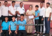 ಜನತಾ ನ್ಯೂ ಇಂಗ್ಲೀಷ್ ಮಿಡಿಯಂ ಸ್ಕೂಲ್: ಶಟಲ್ ಬ್ಯಾಡ್ಮಿಂಟನ್ ಸ್ಪರ್ಧೆಯಲ್ಲಿ 4 ವಿದ್ಯಾರ್ಥಿಗಳು ಜಿಲ್ಲಾ ಮಟ್ಟಕ್ಕೆ ಆಯ್ಕೆ